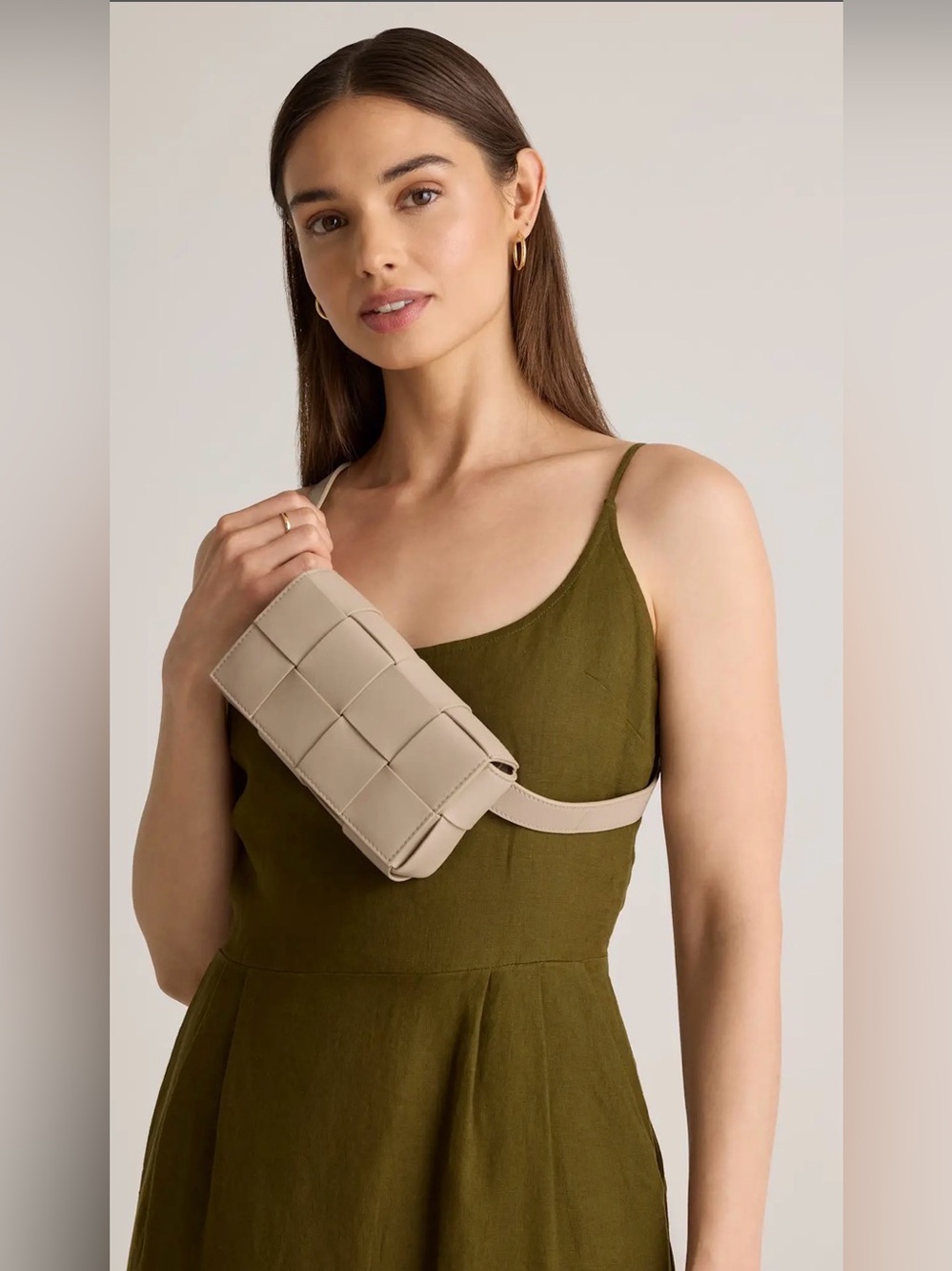 QUINCE Italian Leather Handwoven Box Belt Bag